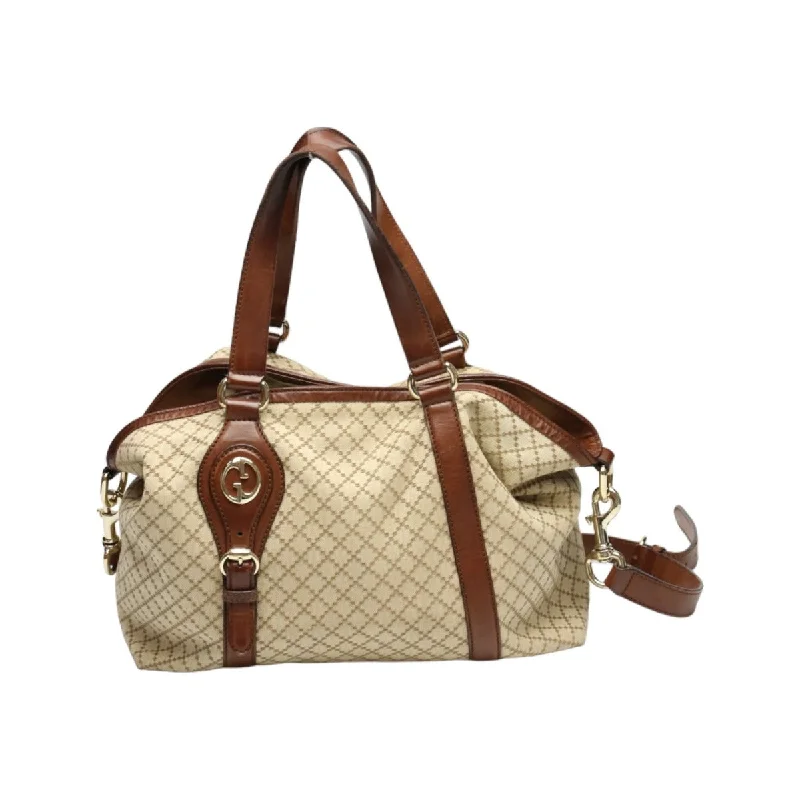 Gucci tote bags for women with a double - handle designGUCCI Tote Bag 282346 canvas Antique brown 2WAYShoulder Bag Diamante Women Used