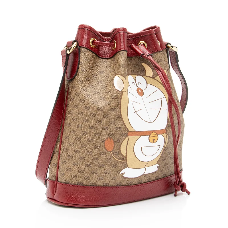 Gucci Marmont bags for women with gold - toned hardwareGucci X Doraemon Micro GG Canvas Mini Bucket Bag (SHF-23366)