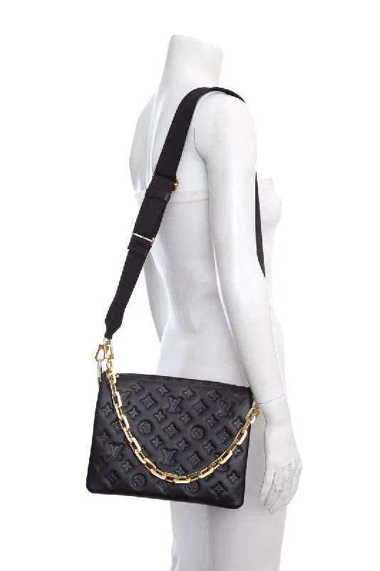 Louis Vuitton crossbody bags with adjustable shoulder straps for comfortLouis Vuitton Black Monogram Empreinte Coussin PM