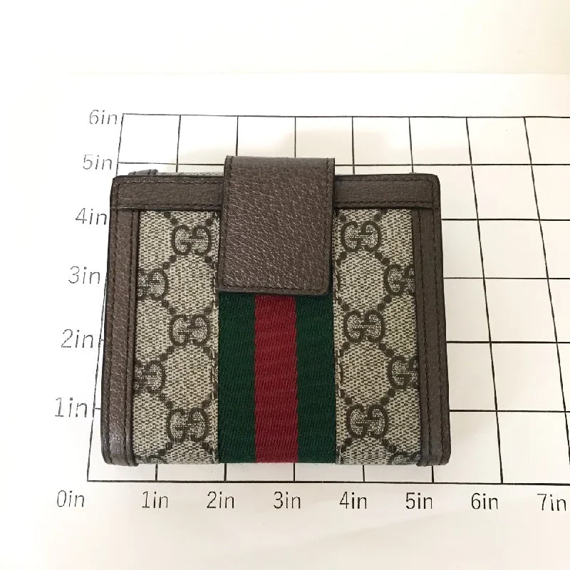 Ladies Gucci Dionysus bags with a star - shaped charmGUCCI Tri-fold wallet 523173 2149 GG Supreme Canvas beige Compact wallet Offidia Sherry Line Women Secondhand