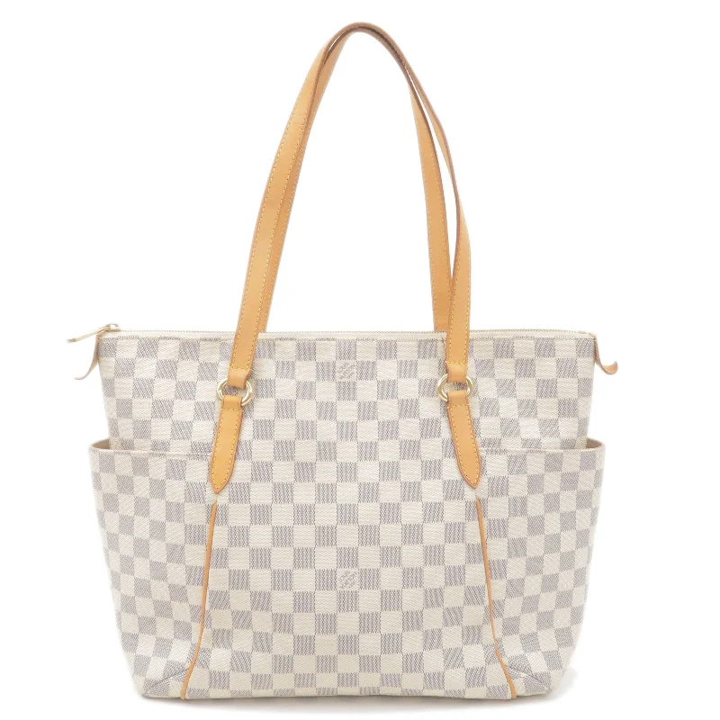 Ladies Louis Vuitton shoulder bags with a tassel decoration for charmLouis Vuitton Damier Azur Totally MM Tote Bag N51262