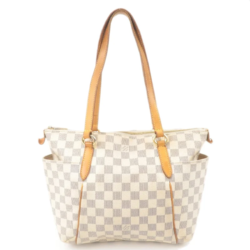 Ladies Louis Vuitton shoulder bags with a wide - width strap for comfortLouis Vuitton Damier Azur Totally PM Tote Bag Shoulder Bag N51261