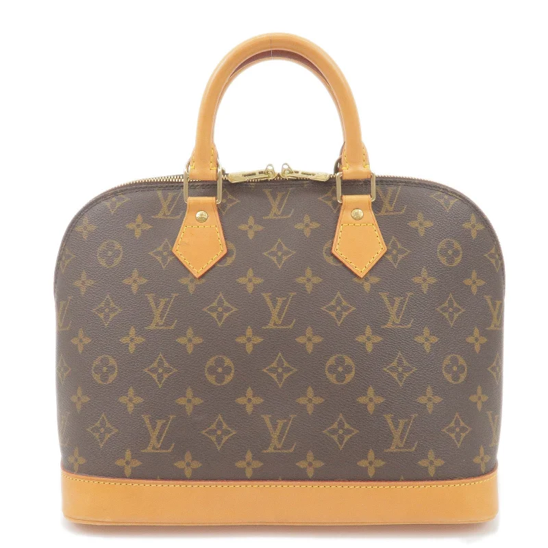 Louis Vuitton Alma bags with a monogram - embossed leather surfaceLouis Vuitton Monogram Alma Hand Bag Brown M51130