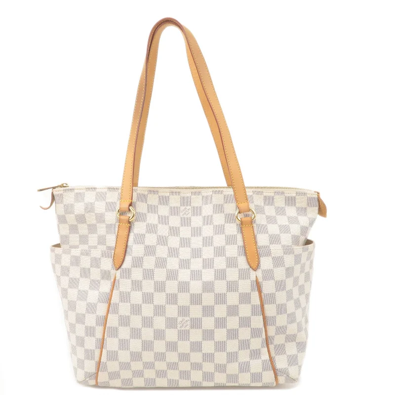 Louis Vuitton bags with a detachable mobile phone holder for convenienceLouis Vuitton Damier Azur Totally MM Tote Bag Hand Bag N51262