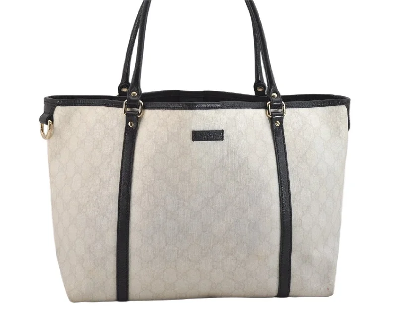 Gucci backpacks for women with a padded laptop compartmentAuthentic GUCCI Vintage Shoulder Tote Bag GG PVC Leather 197953 White 3917K