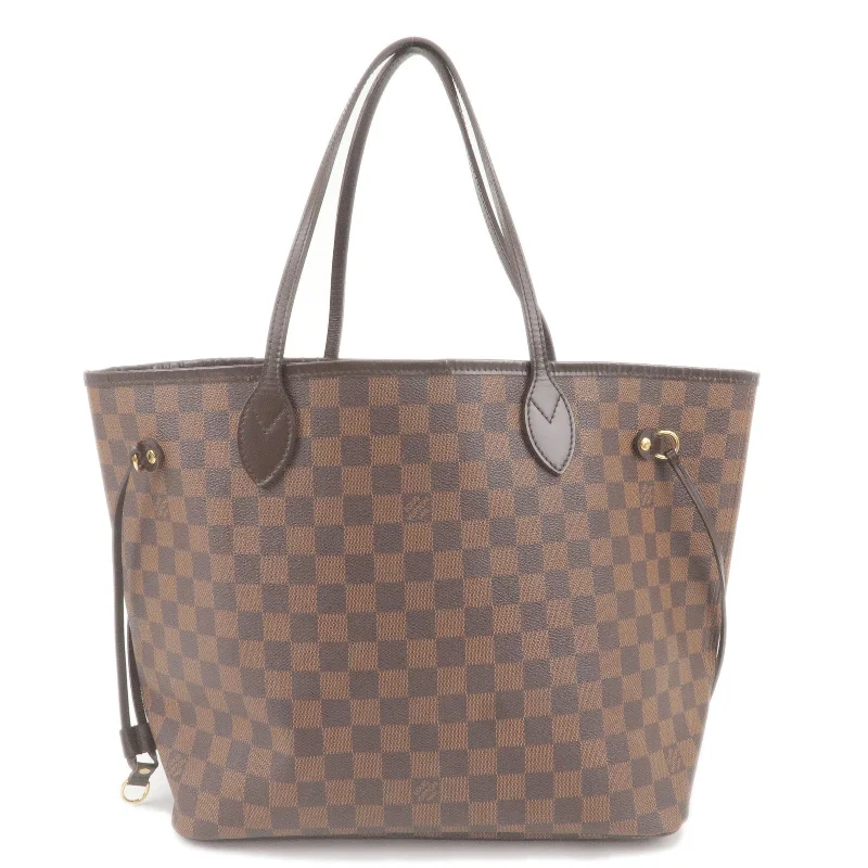 Louis Vuitton tote bags with a double - handle and shoulder - strap optionLouis Vuitton Damier Ebene Neverfull MM Tote Bag Brown N51105