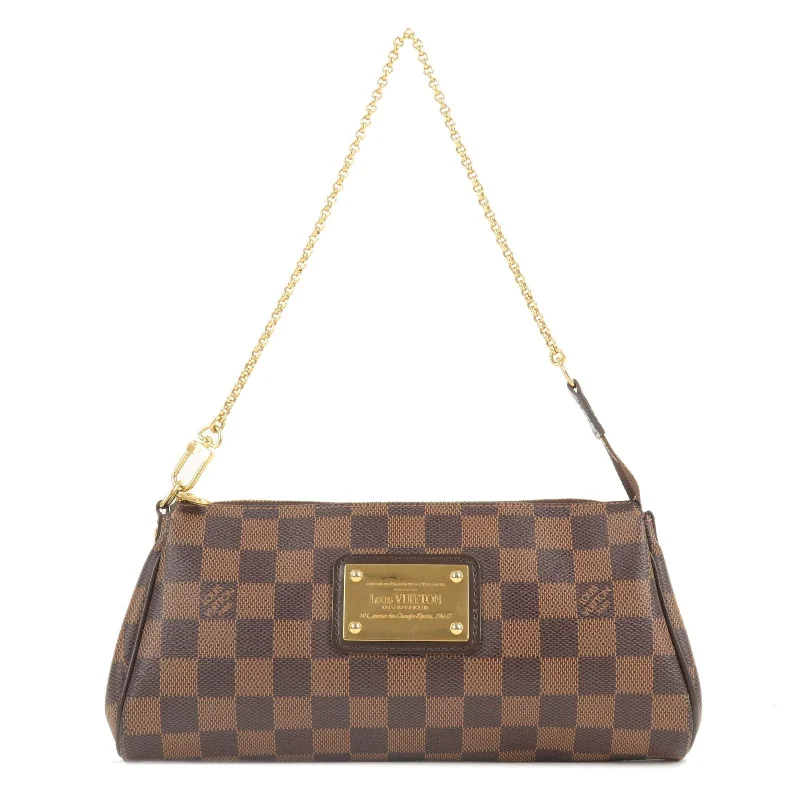 Ladies Louis Vuitton shoulder bags with a single - handle silhouetteLouis Vuitton Damier Eva 2Way Hand Bag Shoulder Bag N55213