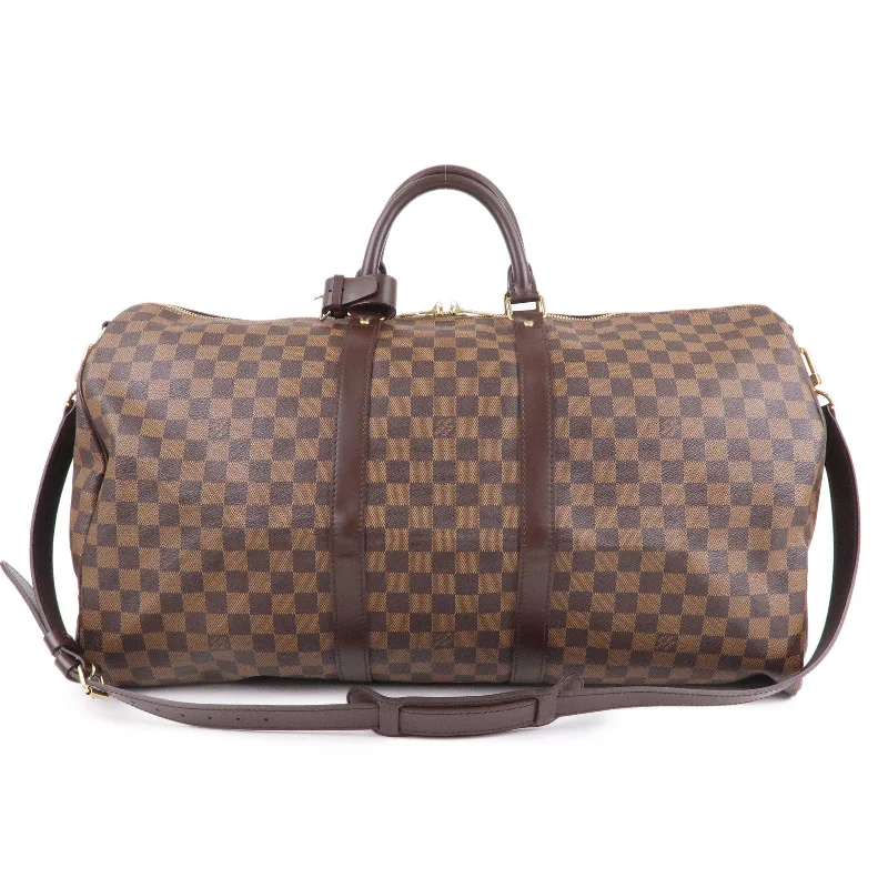 Louis Vuitton bags with a front - flap pocket for quick - access itemsLouis Vuitton Damier Keep All Bandouliere 55 Boston Bag M41414