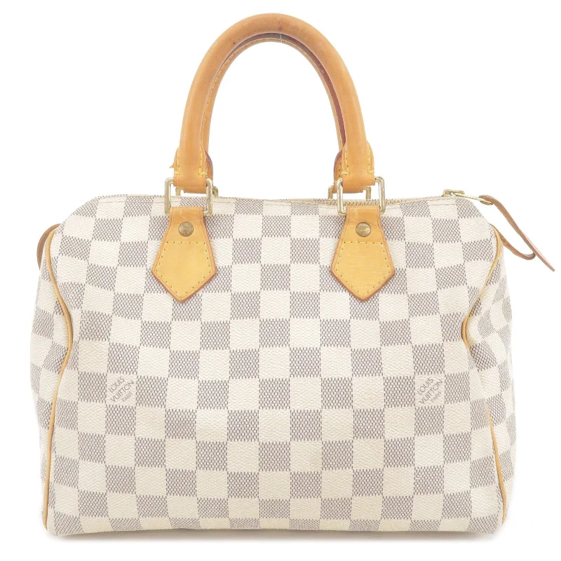 Louis Vuitton Twist bags with a snakeskin - effect panel for a bold lookLouis Vuitton Damier Azur Speedy 25 Boston Bag Hand Bag N41534