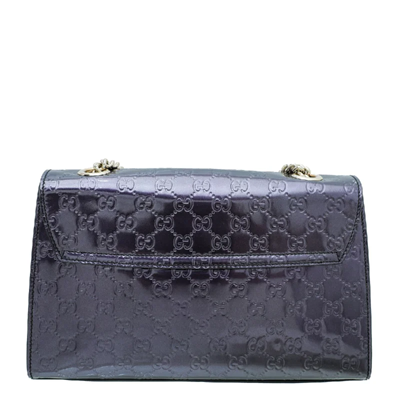 Women Gucci bags with a detachable mirror insideGucci Aubergine GG Guccissima Emily Medium Bag