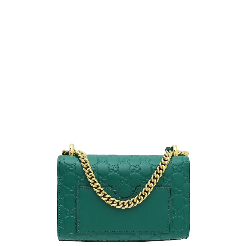 Ladies Gucci shoulder bags with a single - handle designGucci Green Guccissima Padlock Small Chain Bag