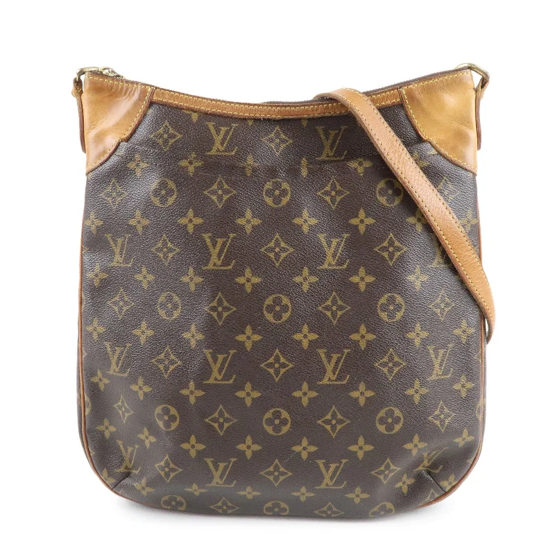 Louis Vuitton handbags with a patent - leather finish for a shiny lookLouis Vuitton Monogram Odeon MM Shoulder Bag Brown M56389