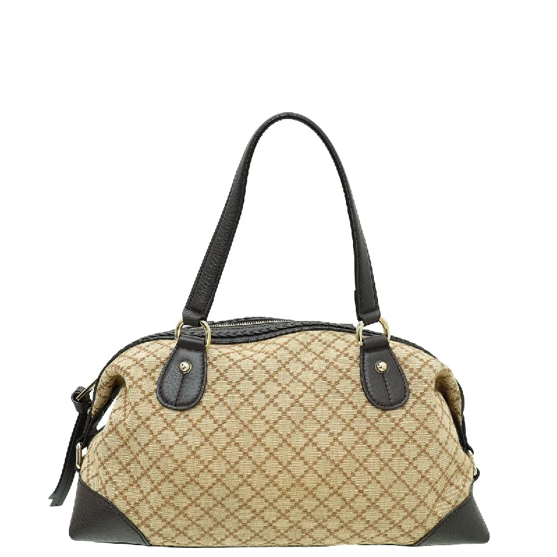 Ladies Gucci shoulder bags with a wide - width strapGucci Brown Diamante Braided Satchel Bag