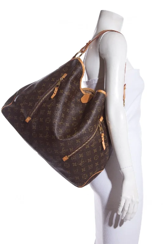 Medium - sized Louis Vuitton tote bags for work and shoppingLouis Vuitton Brown Monogram Zipper Detail Hobo