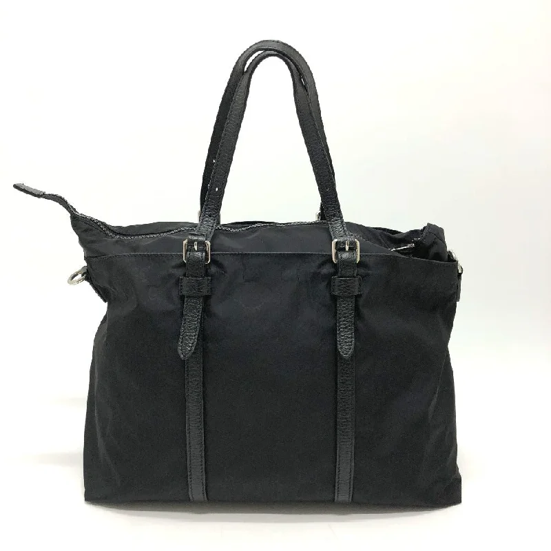 Women Gucci bags with a detachable mobile phone holderGUCCI Tote Bag 510332 Nylon / leather black GG Guccisima mens Secondhand