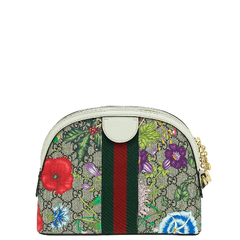 Women Gucci Sylvie bags with a monogram - embossed leatherGucci Multicolor GG Supreme Flora Ophidia Small Bag