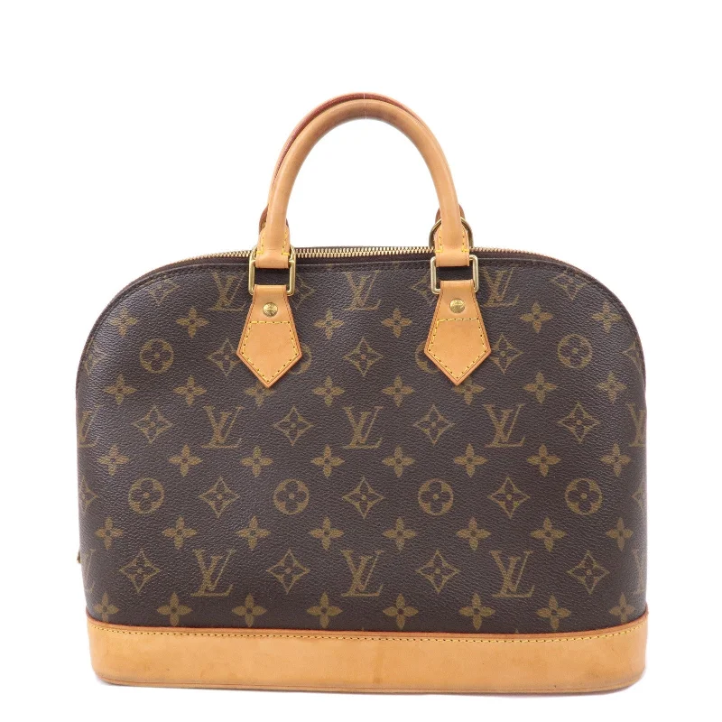 Louis Vuitton bags with a detachable mirror inside for on - the - go touch - upsLouis Vuitton Monogram Alma Hand Bag Brown M51130