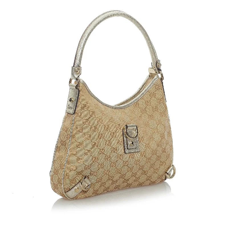 Women Gucci bags with a zip - around closure for securityGucci GG Canvas Abbey D-Ring Shoulder Bag (36153)