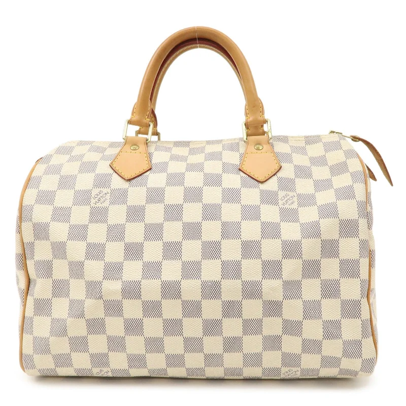 Louis Vuitton backpacks with a hidden back pocket for securityLouis Vuitton Damier Azur Speedy 30 Hand Bag Boston Bag N41533