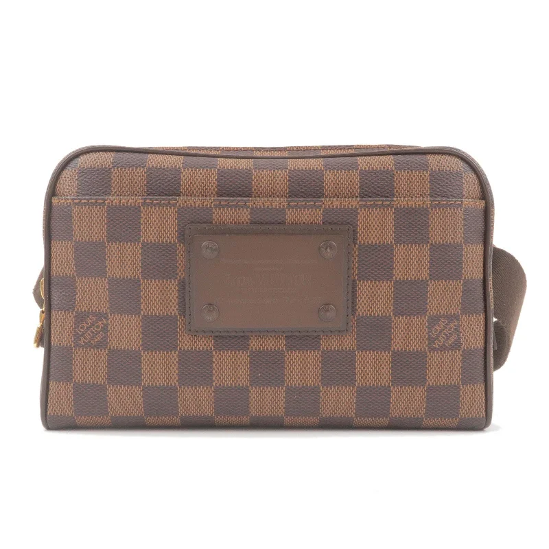 Louis Vuitton handbags with a patent - leather finish for a shiny lookLouis Vuitton Damier Ebene Bum Bag Brooklyn Waist Bag N41101