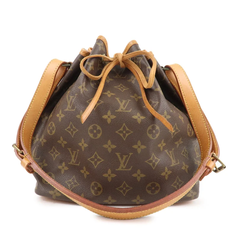 Louis Vuitton bags with a zippered interior pocket for better organizationLouis Vuitton Monogram Petit Noe Shoulder Bag Brown M42226