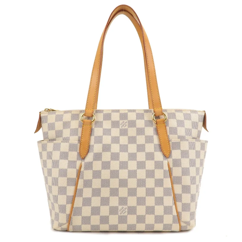 Louis Vuitton tote bags with a water - resistant coating for outdoor useLouis Vuitton Damier Azur Totally PM Tote Bag Shoulder Bag N51261