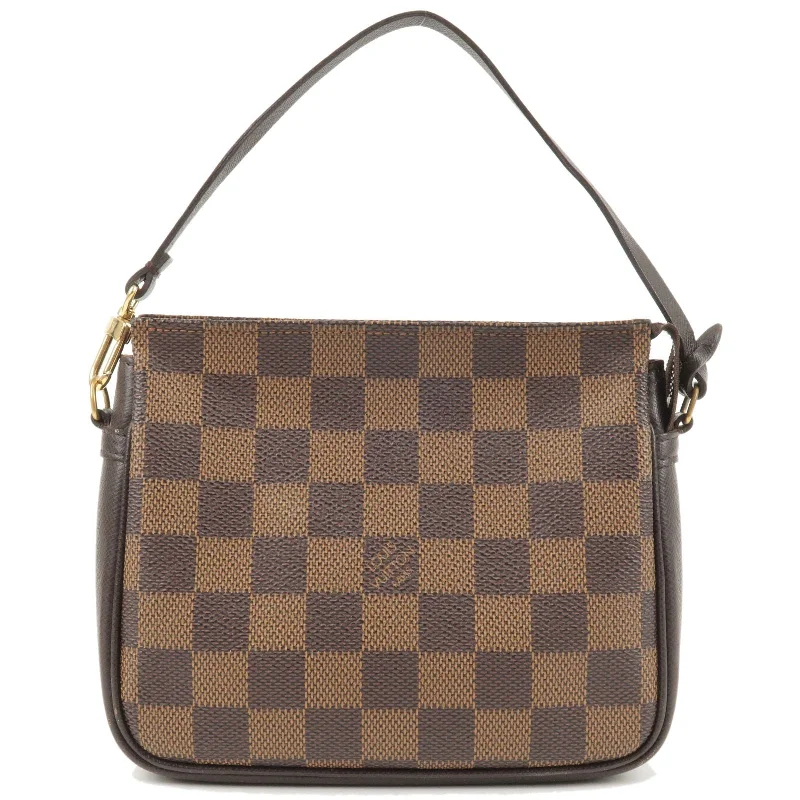 Louis Vuitton handbags with a back - zip pocket for storing valuablesLouis Vuitton Damier Trousse Makeup Accessory Pouch N51982