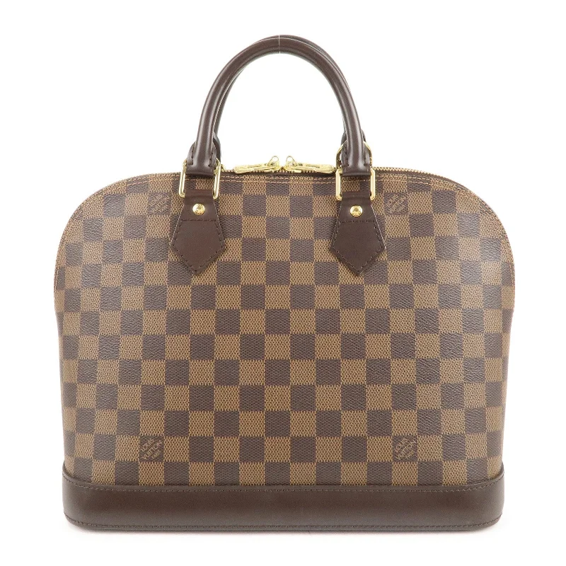 Louis Vuitton handbags with a beaded trim for a touch of glamourLouis Vuitton Damier Alma Hand Bag Brown N51131