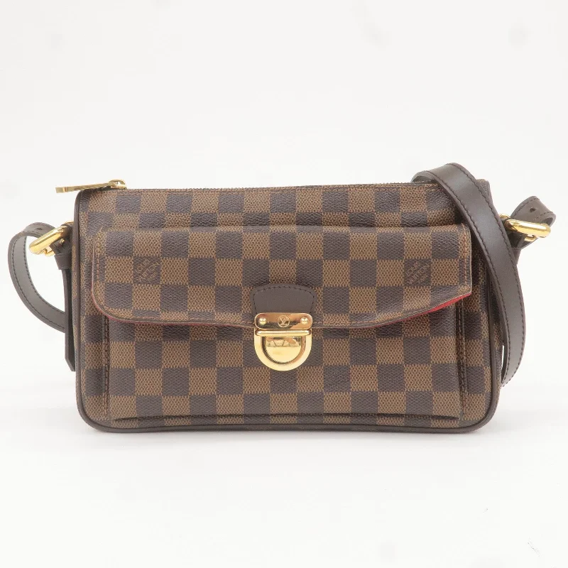 Louis Vuitton handbags with a back - zip pocket for storing valuablesLouis Vuitton Damier Ravello GM Shoulder Bag Brown N60006