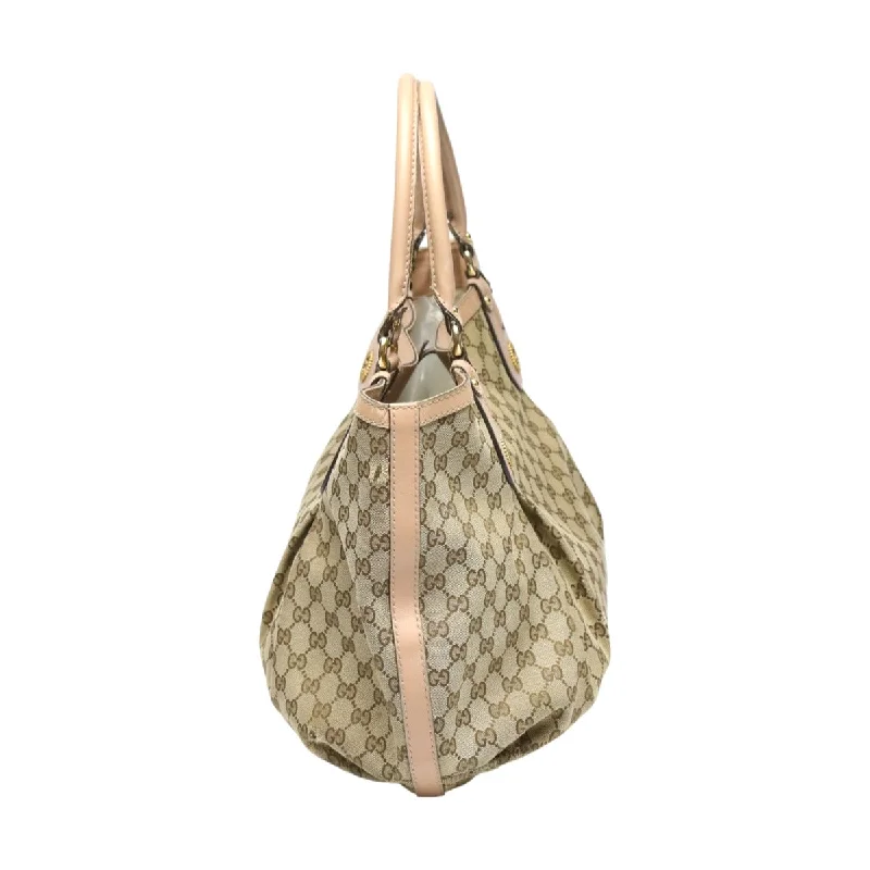 Gucci tote bags for women with a spacious interiorGUCCI Tote Bag 269951 GG canvas, leather beige Handbag GG pattern scarlet Women Used