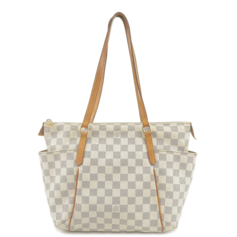 Louis Vuitton tote bags with a printed LV logo on the front for brand visibilityLouis Vuitton Damier Azur Totally PM Tote Bag N41280