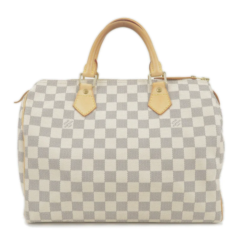 Ladies Louis Vuitton handbags with a detachable coin purse insideLouis Vuitton Damier Azur Speedy 30 Boston Bag N41533