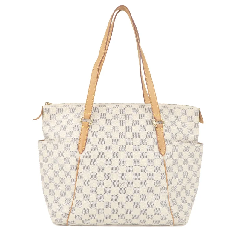 Louis Vuitton bags with a zip - around closure for enhanced securityLouis Vuitton Damier Azur Totally MM Tote Shoulder Bag N51262