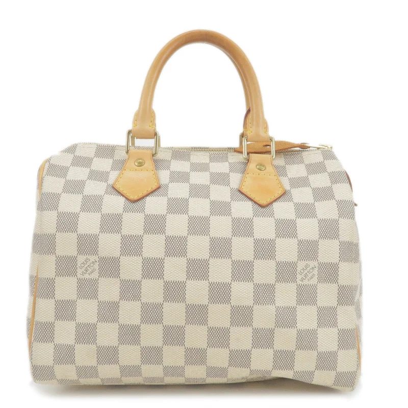 Louis Vuitton bags with a magnetic snap closure for easy accessLouis Vuitton Damier Azur Speedy 25 Boston Hand Bag N41371