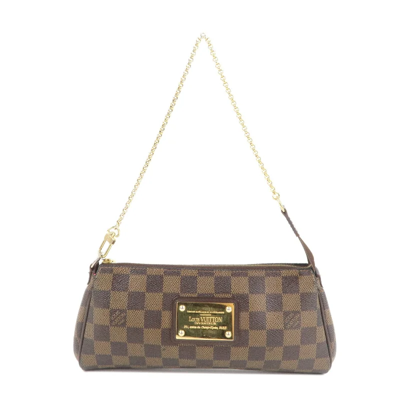 Louis Vuitton handbags with a back - zip pocket for storing valuablesLouis Vuitton Damier Eva 2Way Hand Bag Shoulder Bag N55213