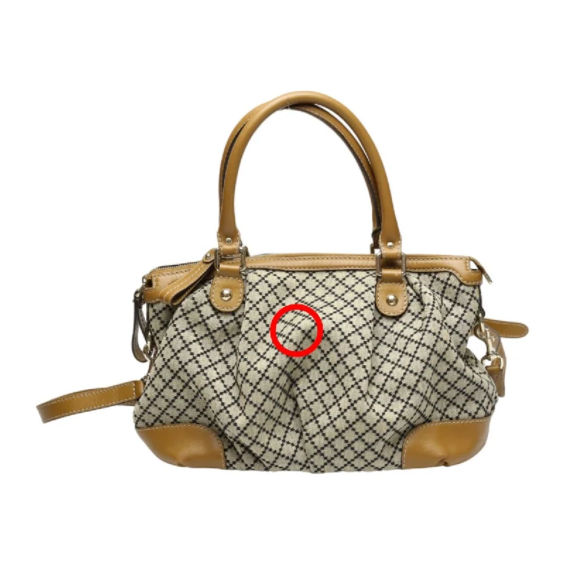 Gucci tote bags for women with a double - handle designGUCCI Tote Bag 247902 canvas Beige x brown 2WAYShoulder Bag Diamante Women Used