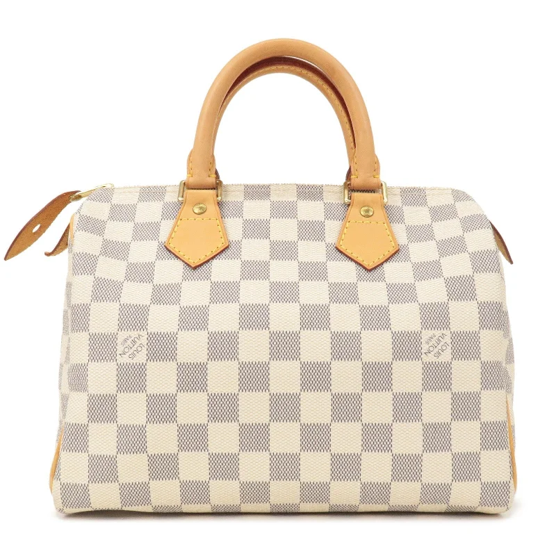 Louis Vuitton handbags with a metal - framed clasp for durabilityLouis Vuitton Damier Azur Speedy 25 Boston Bag Hand Bag N41534