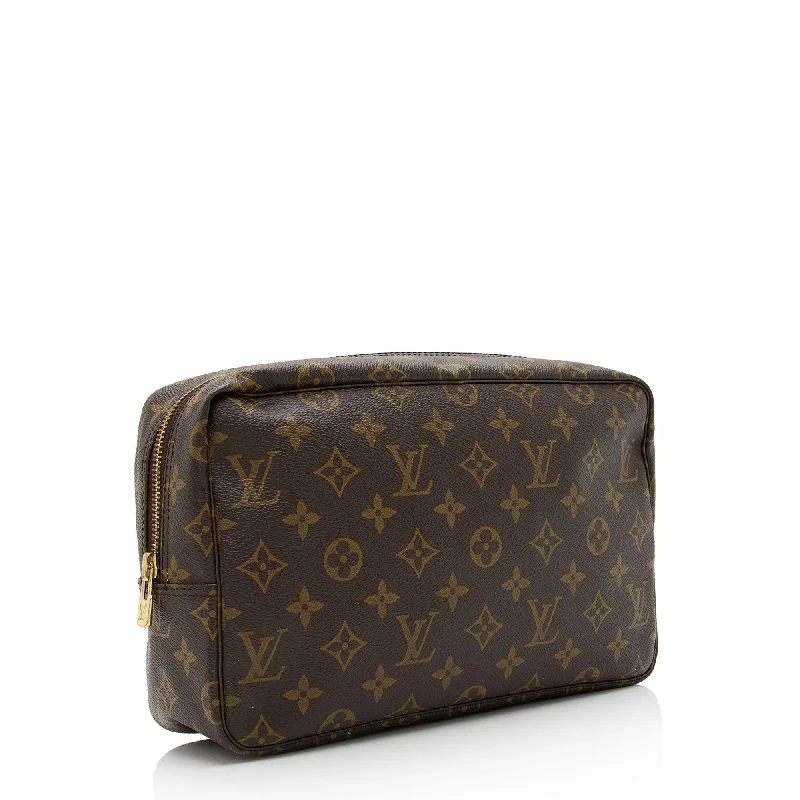 Louis Vuitton handbags with a back - zip pocket for storing valuablesLouis Vuitton Vintage Monogram Canvas Trousse Toiletry Pouch 28 (SHF-JTaeYw)