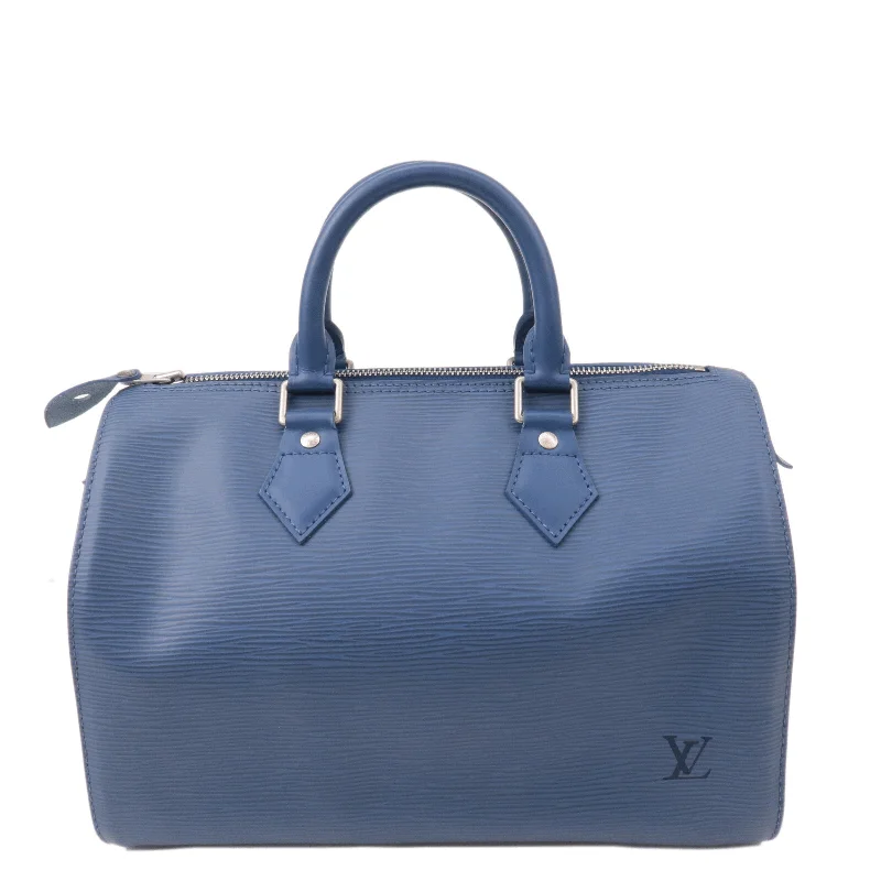 Ladies Louis Vuitton Petite Malle bags in a pastel color for a soft lookLouis Vuitton Epi Speedy 25 Boston Bag Hand Bag Ash Blue