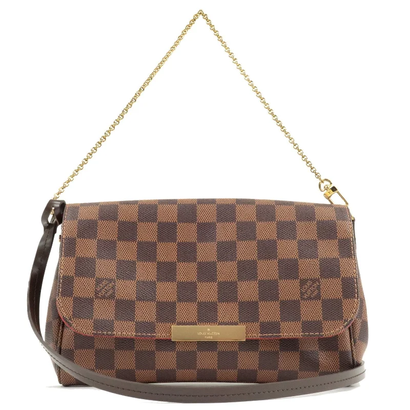 Ladies Louis Vuitton handbags with a detachable coin purse insideLouis Vuitton Damier Favorite MM 2Way Shoulder Bag N41129