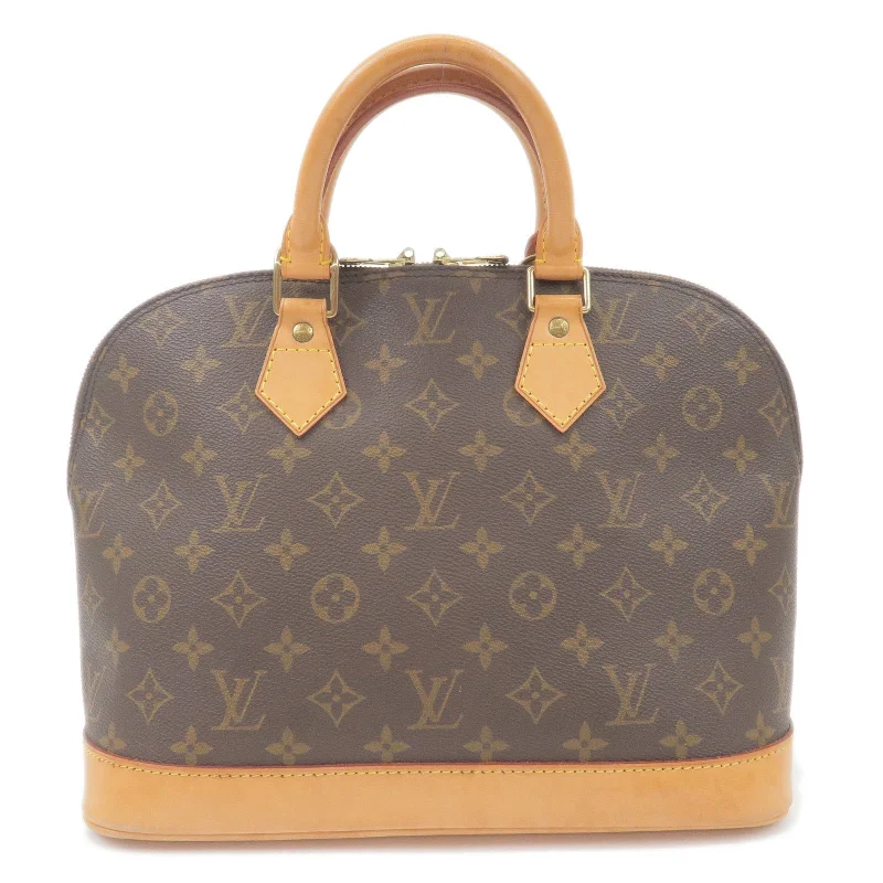 Louis Vuitton bags with a chain - link trim and a leather body for a modern edgeLouis Vuitton Monogram Alma Hand Bag M51130