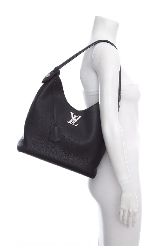 Ladies Louis Vuitton handbags with a detachable coin purse insideLouis Vuitton Black Lockme Hobo Handbag