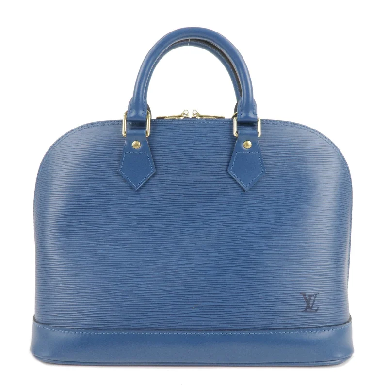 Louis Vuitton tote bags with a water - resistant coating for outdoor useLouis Vuitton Epi Alma Hand Bag Toledo Blue M52145