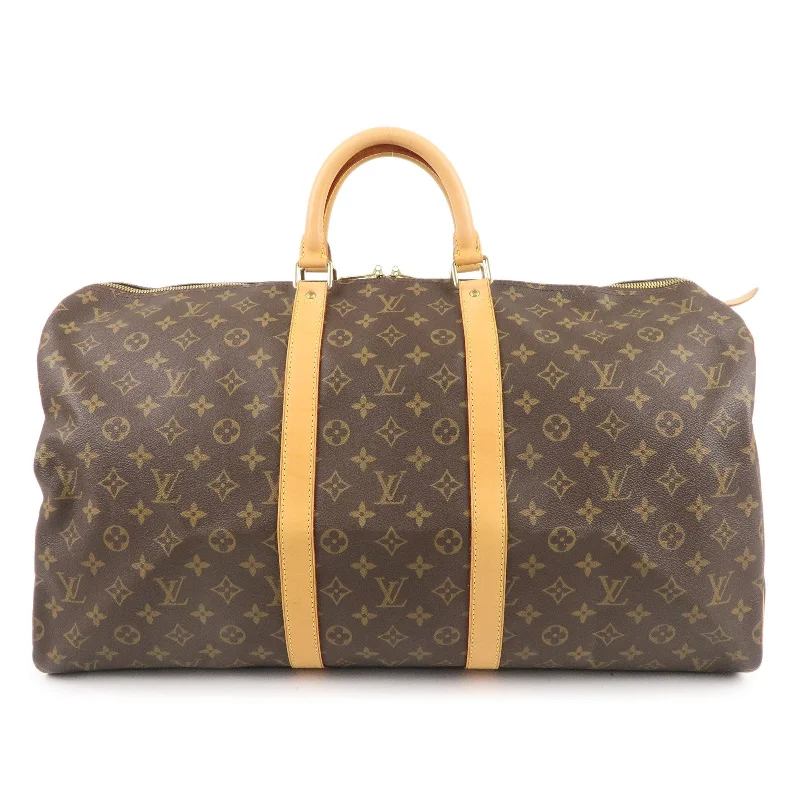 Louis Vuitton handbags with a metal - framed clasp for durabilityLouis Vuitton Monogram Keep All 55 Boston Bag Brown M41424