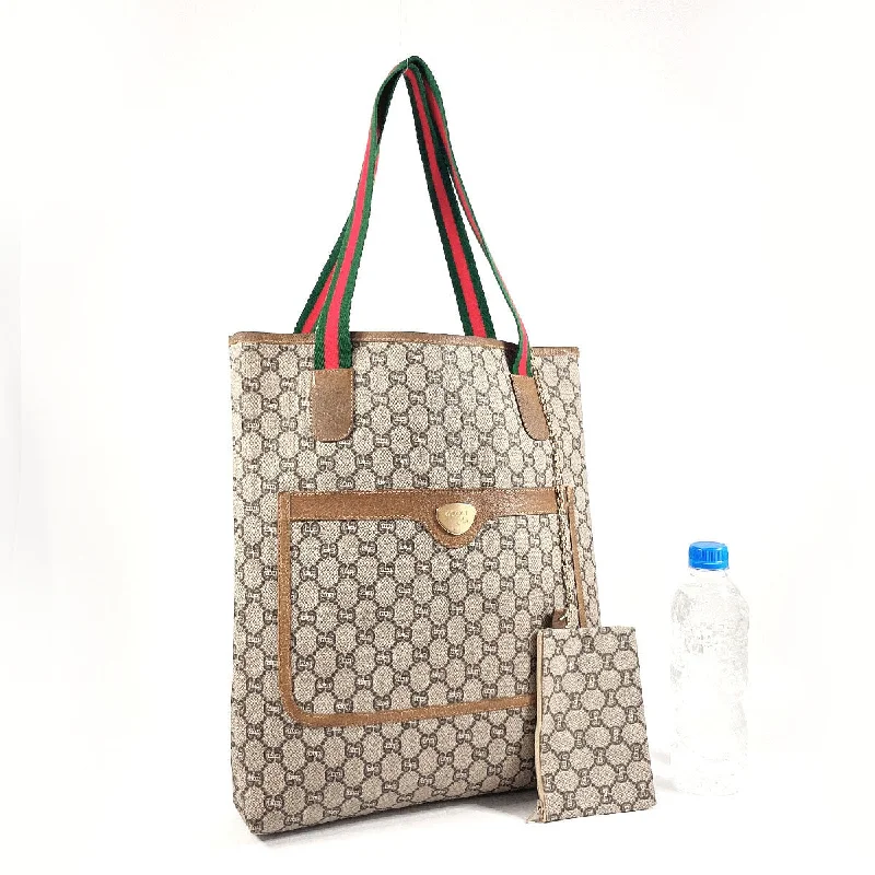 Gucci handbags for women with a back - zip pocketGUCCI Tote Bag GG plus beige Old Gucci Women Used