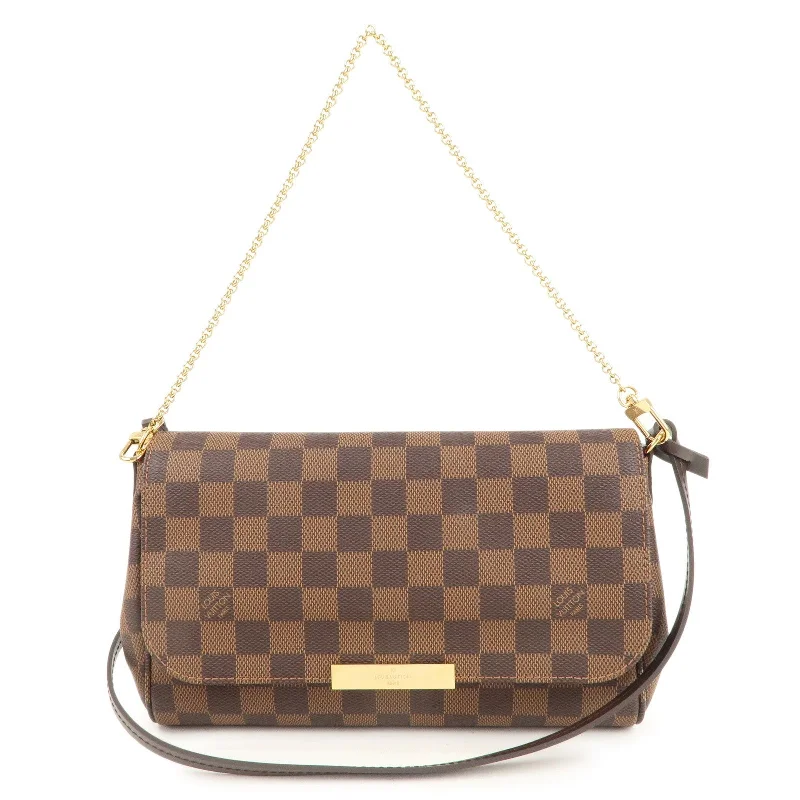 Louis Vuitton backpacks with a padded laptop compartment for travelLouis Vuitton Damier Favorite MM 2Way Shoulder Bag N41129