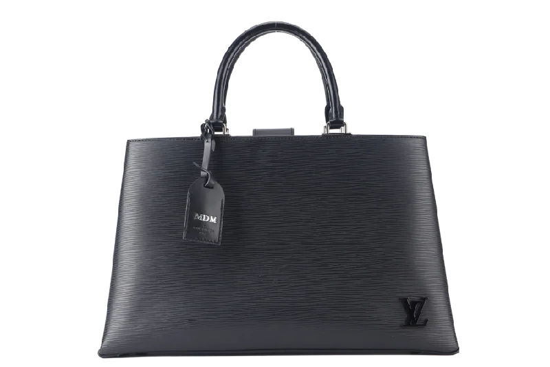 Louis Vuitton bags with a magnetic snap closure for easy accessLOUIS VUITTON KLEBER MM BLACK EPI LEATHER SILVER HARDWARE WITH DUST COVER