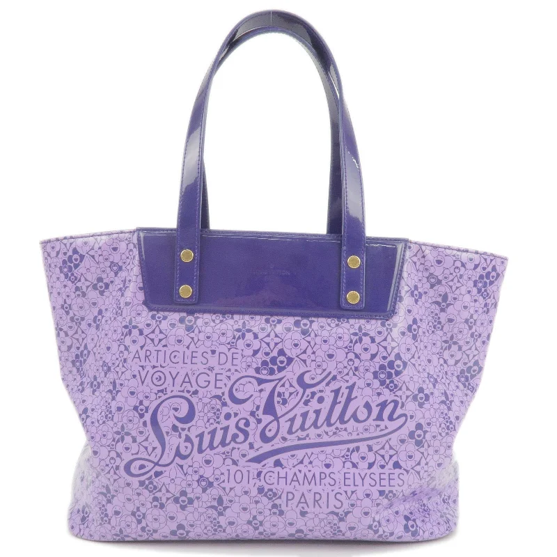 Louis Vuitton bags with a snap - button closure and a decorative charm for styleLouis Vuitton Beach Line Cosmic Blossom PM Tote Bag M93162 Violet