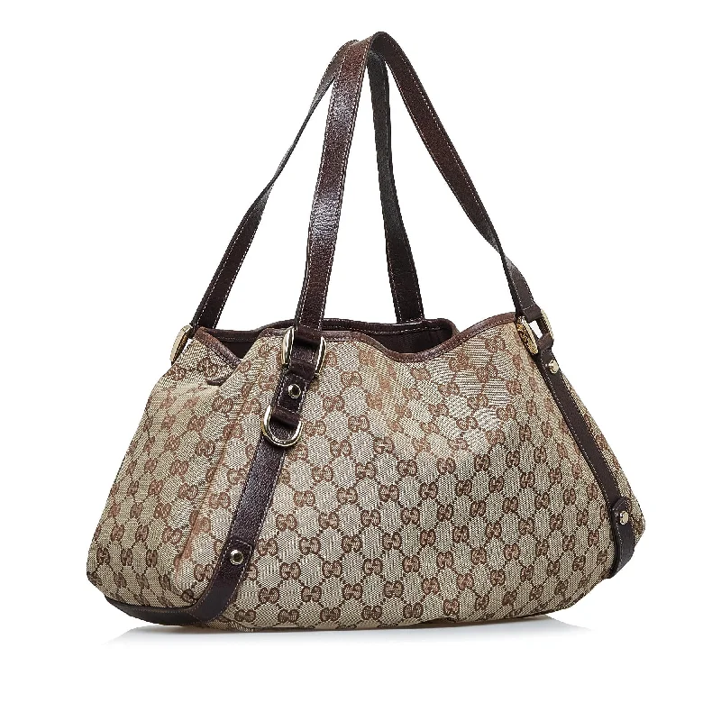 Women Gucci Sylvie bags with a crystal - embellished web stripeGucci GG Canvas Abbey D-Ring Shoulder Bag (u9ecID)