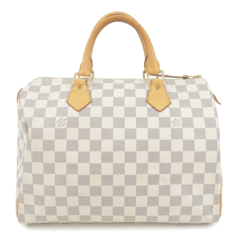 Louis Vuitton crossbody bags with a woven leather strap for textureLouis Vuitton Damier Azur Speedy 30 Boston Hand Bag N41533